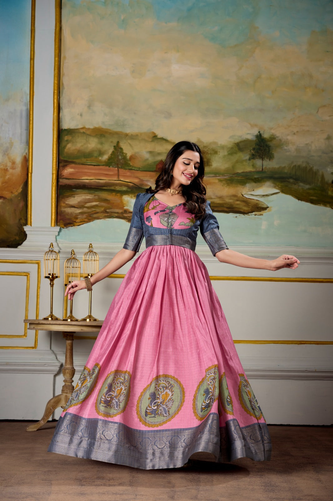 Trending Dola silk gowns with koti