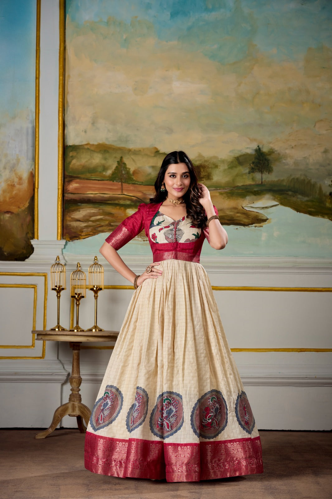 Trending Dola silk gowns with koti