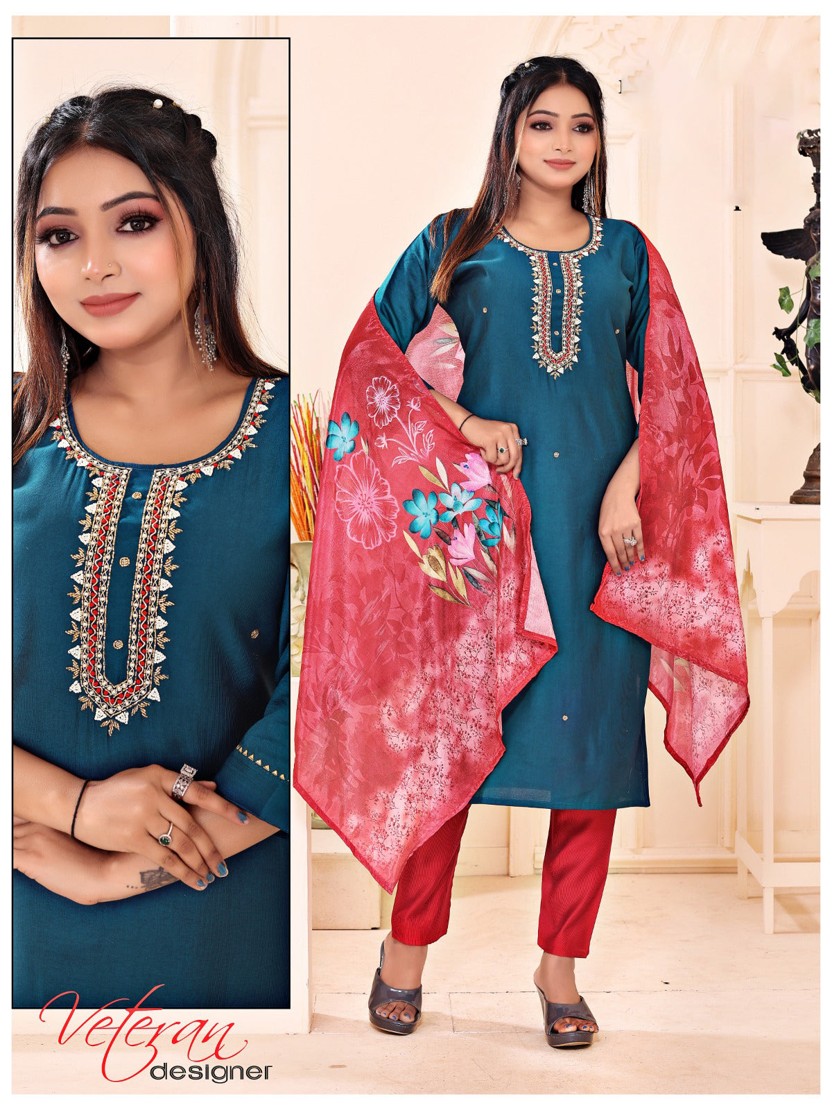Festive and Party Wear Teal Blue Kurta Sets