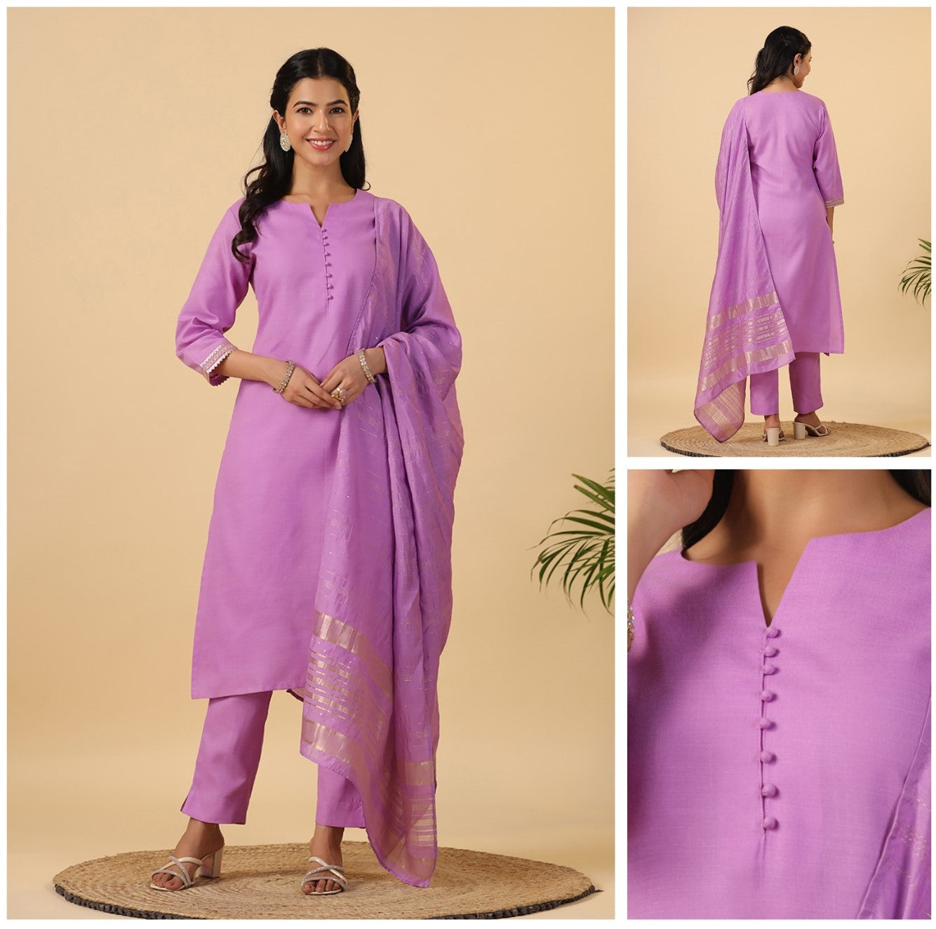 Perfect cotton office and college wear 3pcs kurta set