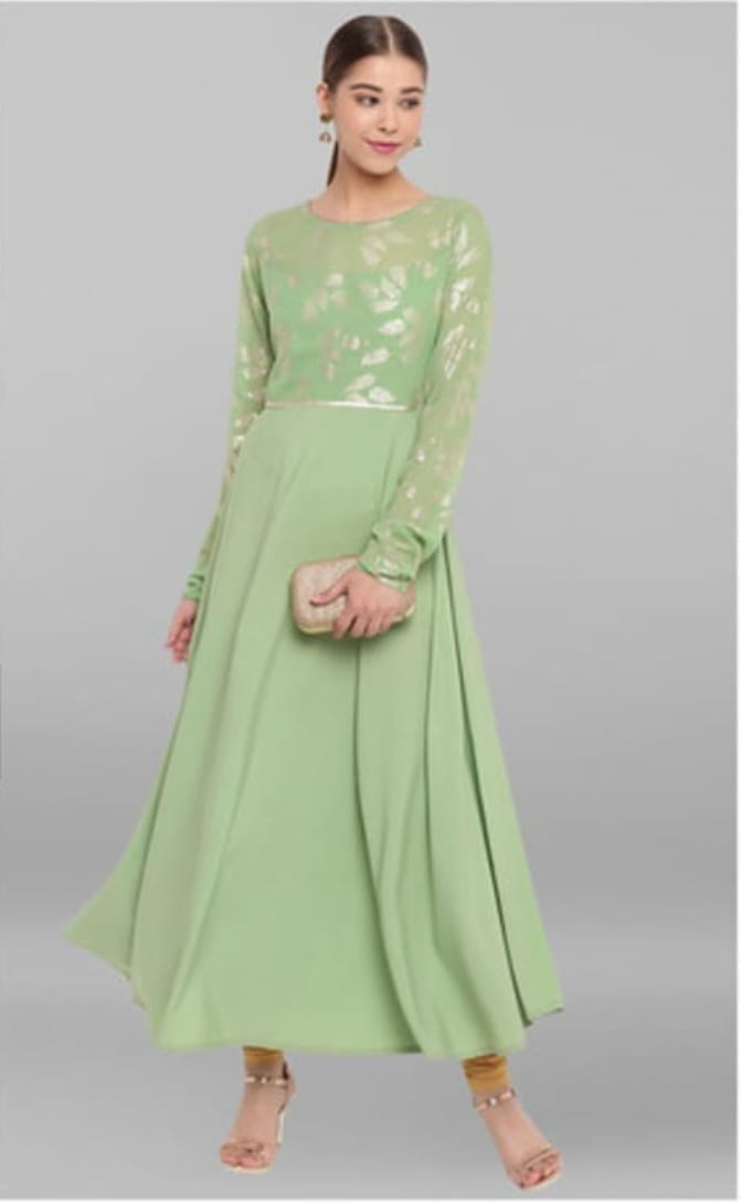 Pista green office party Kurta