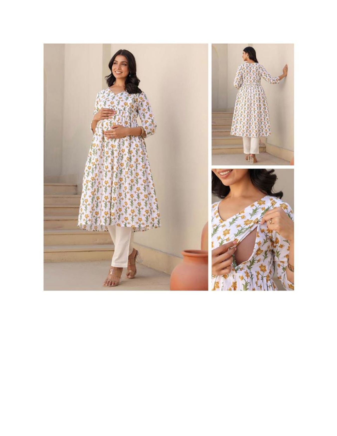 Maternity kurta Dress White -Chennai