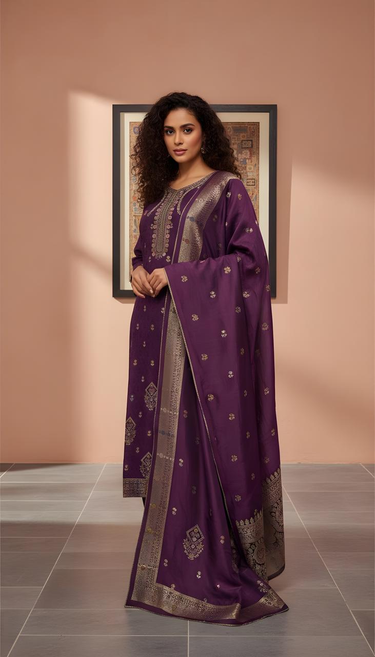 Traditional and Luxury Purple Kurta set