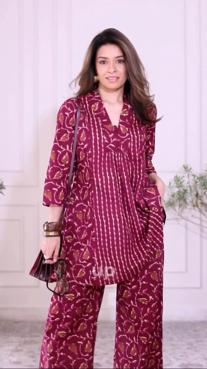 Office / College wear Cotton Short top with Pant