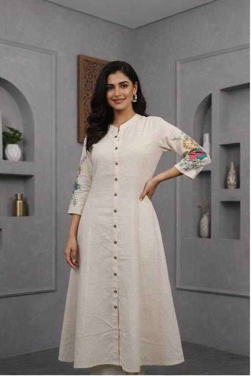College / Office wear Cotton A-line Kurti with Pant