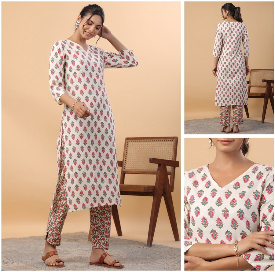 College and office wear Branded cotton Kurta with pants