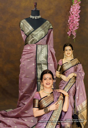 DD celebrity inspired Premium Banarasi Onion Pink Semi Katan Soft Saree