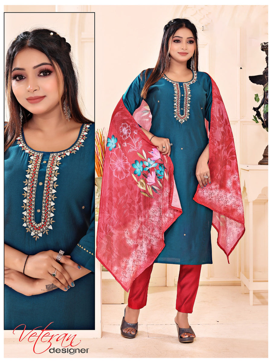 Festive and Party Wear Teal Blue Kurta Sets
