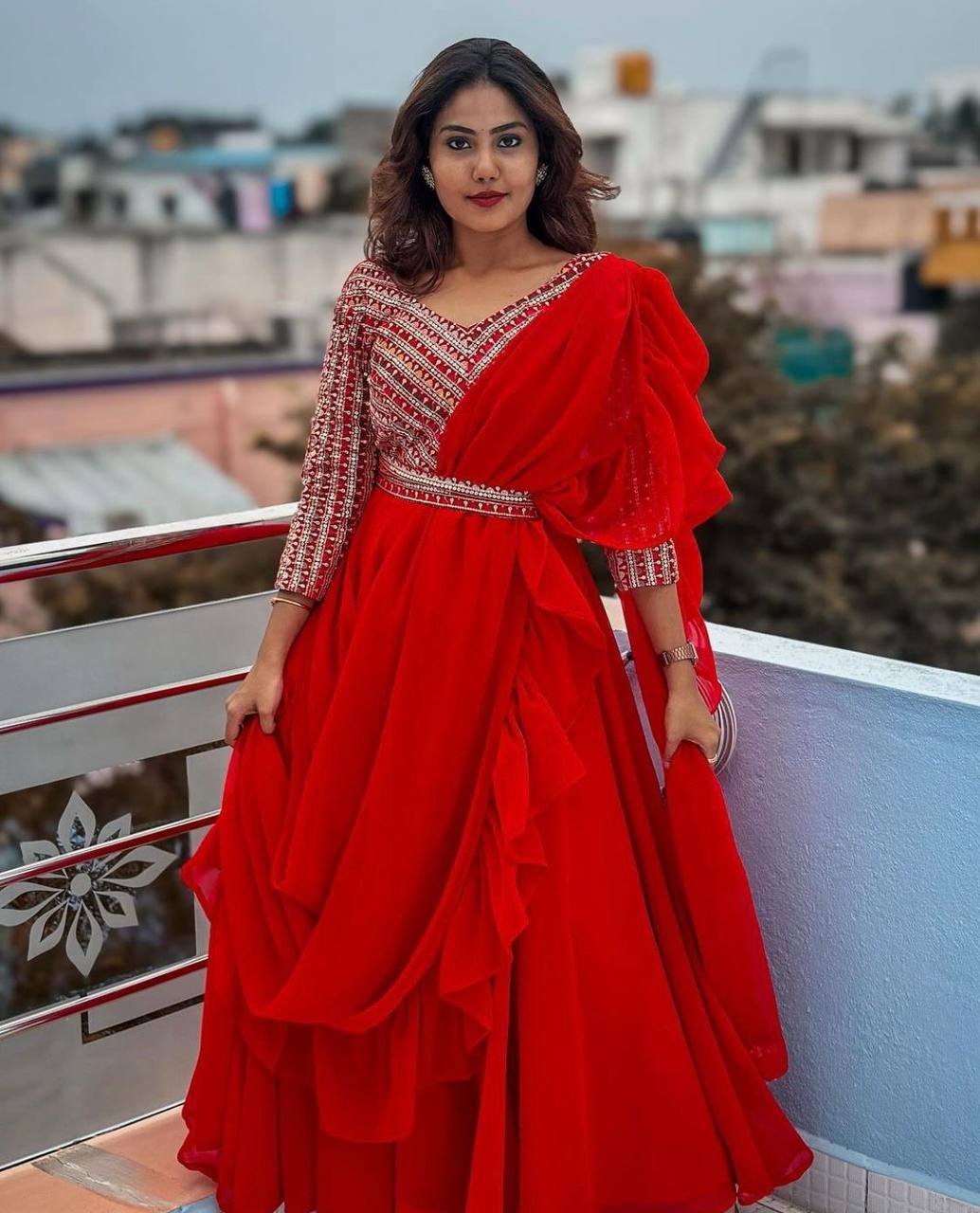 Festive and Party wear Red Maxi Gowns