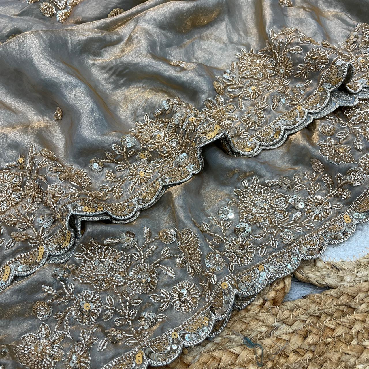 Grand Party Wear Premium Pure Space Silk Designer Saree