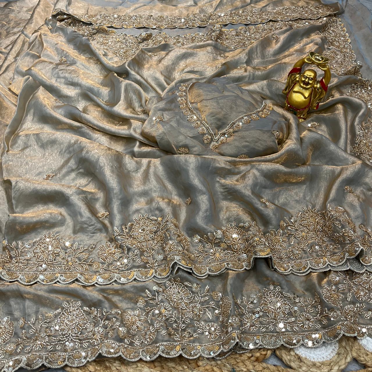 Grand Party Wear Premium Pure Space Silk Designer Saree