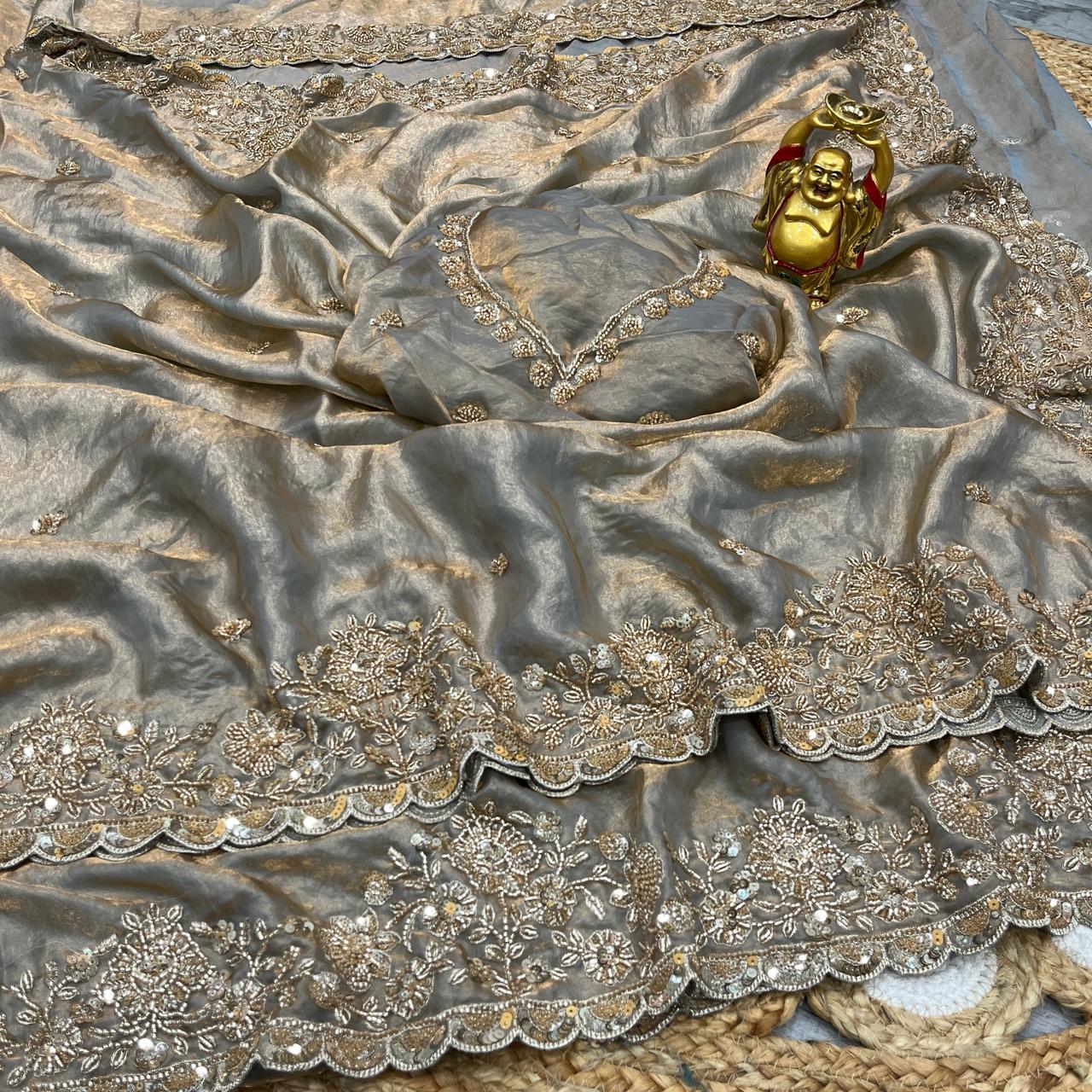 Grand Party Wear Premium Pure Space Silk Designer Saree