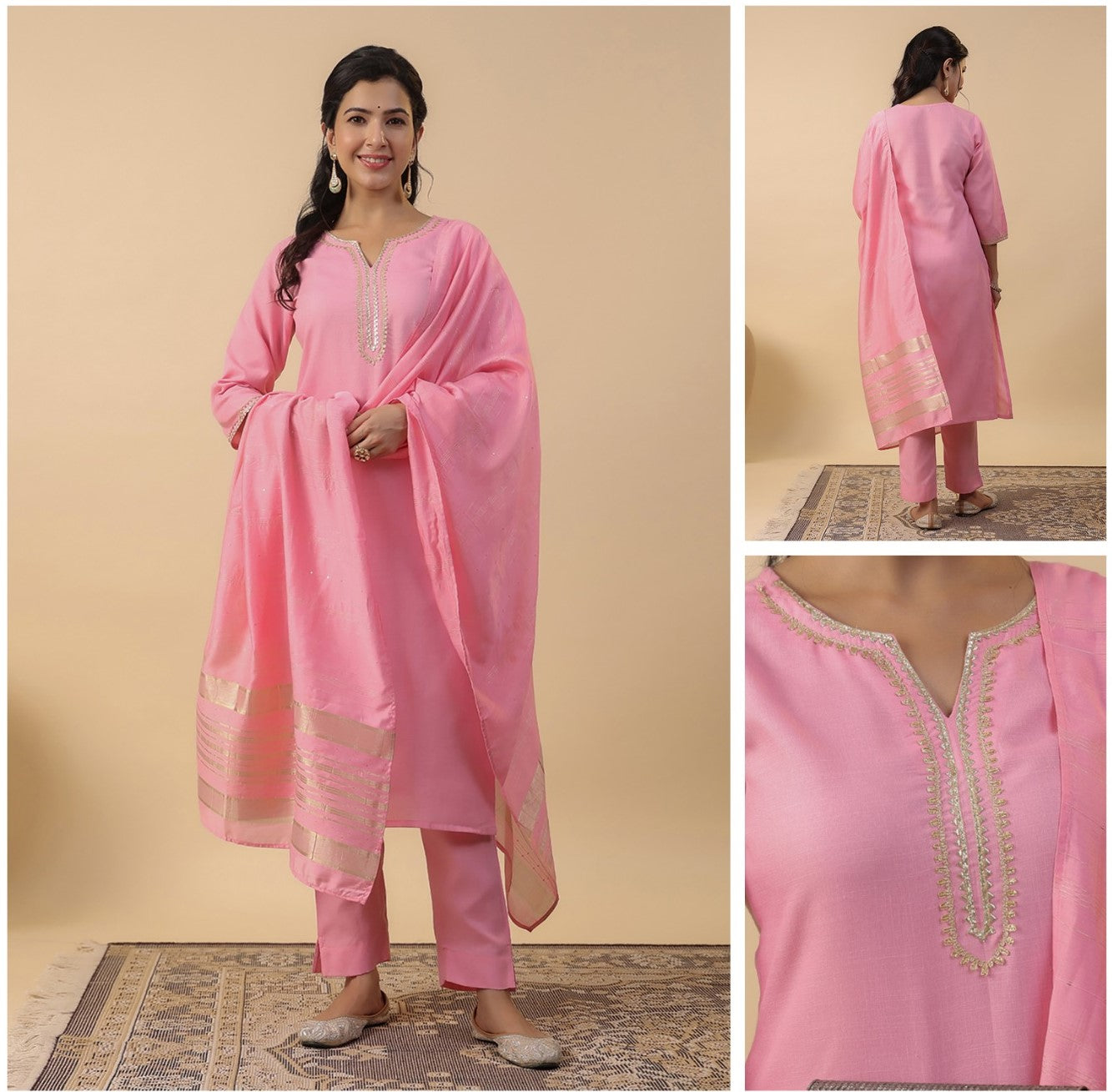 Perfect cotton office and college wear 3pcs kurta set