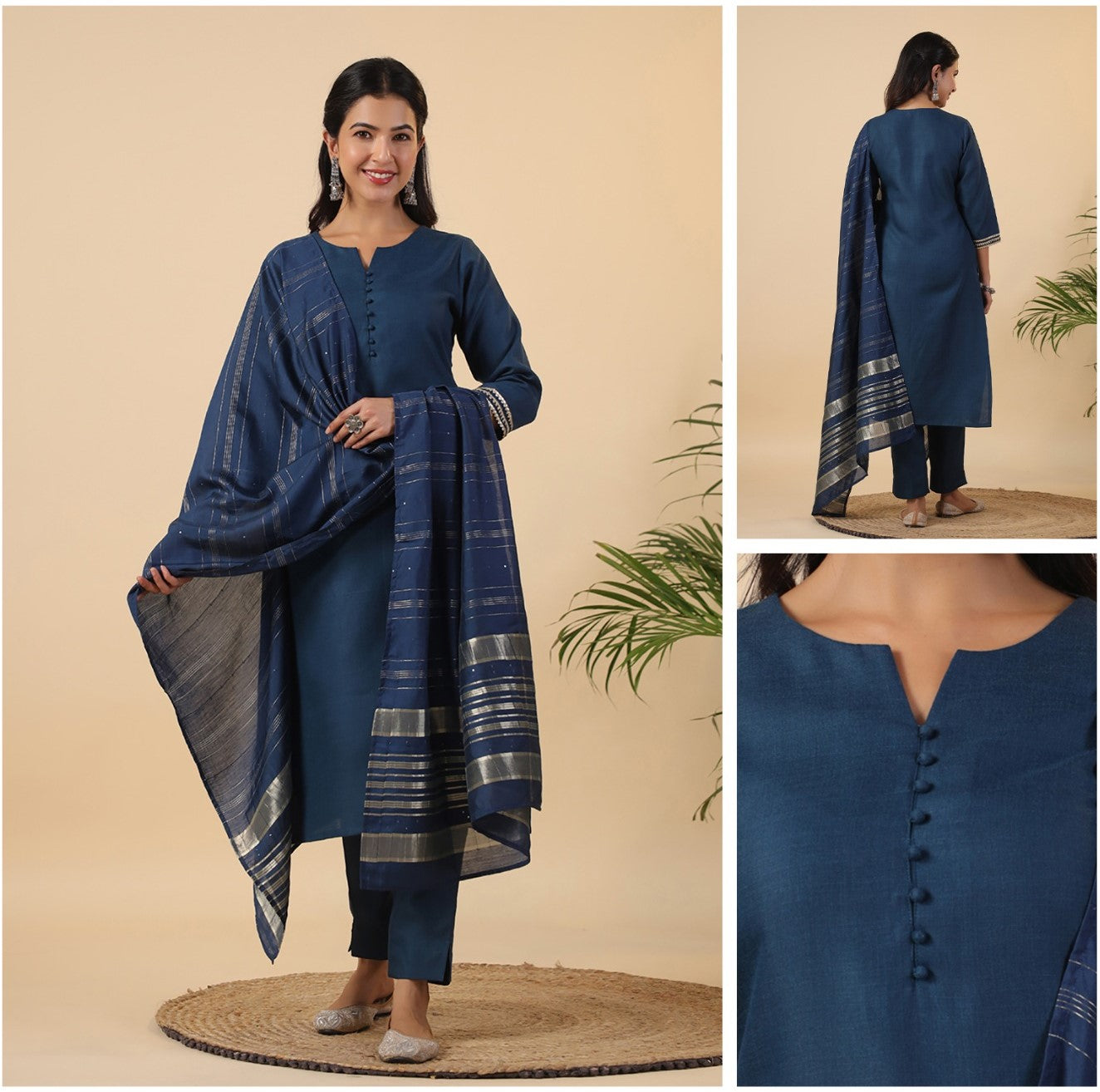 Perfect cotton office and college wear 3pcs kurta set