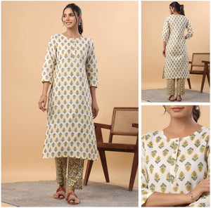 College and office wear Branded cotton Kurta with pants