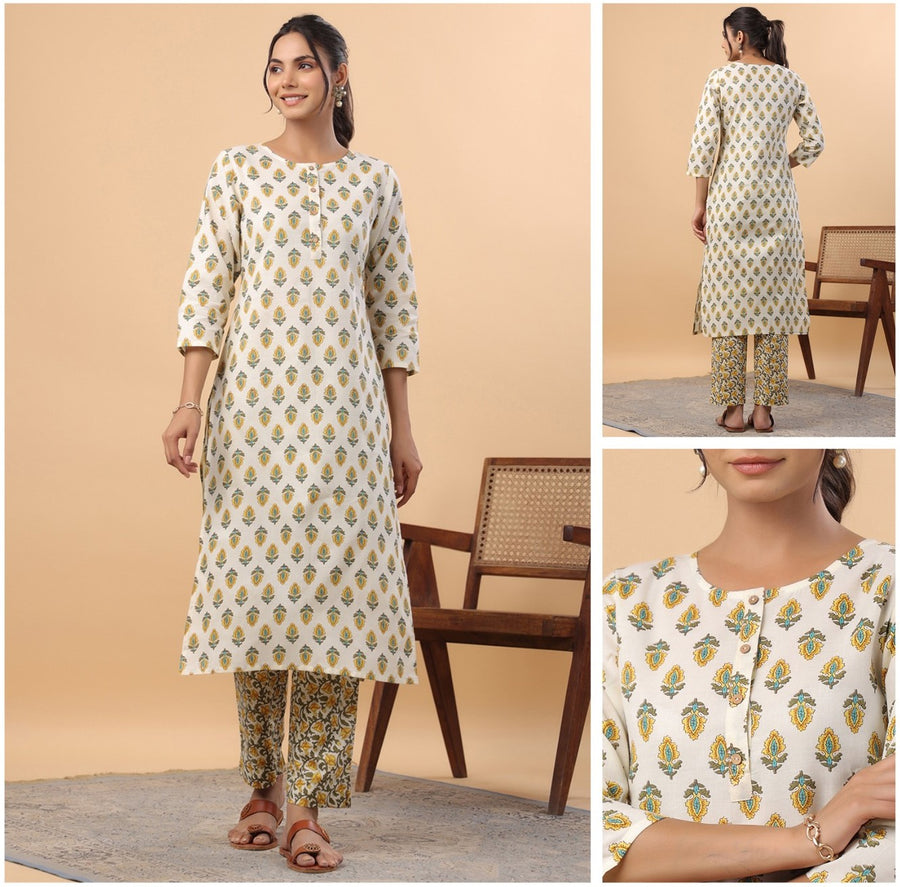 College and office wear Branded cotton Kurta with pants