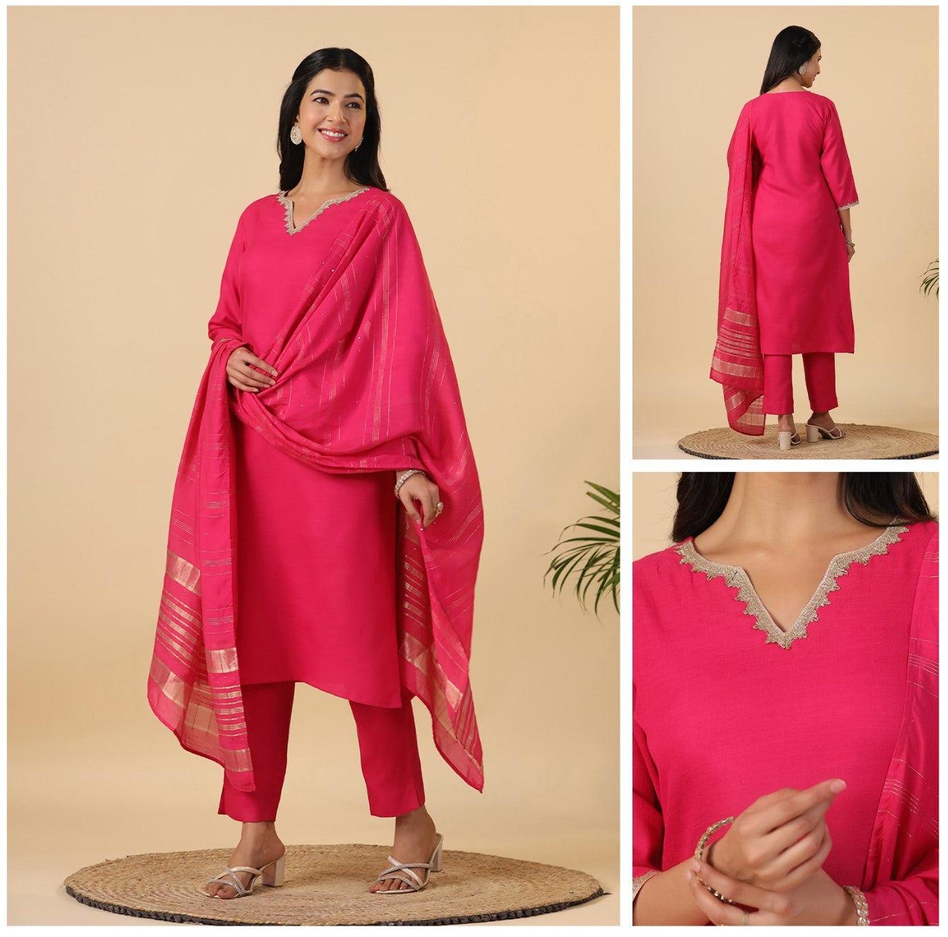 Perfect cotton office and college wear 3pcs kurta set