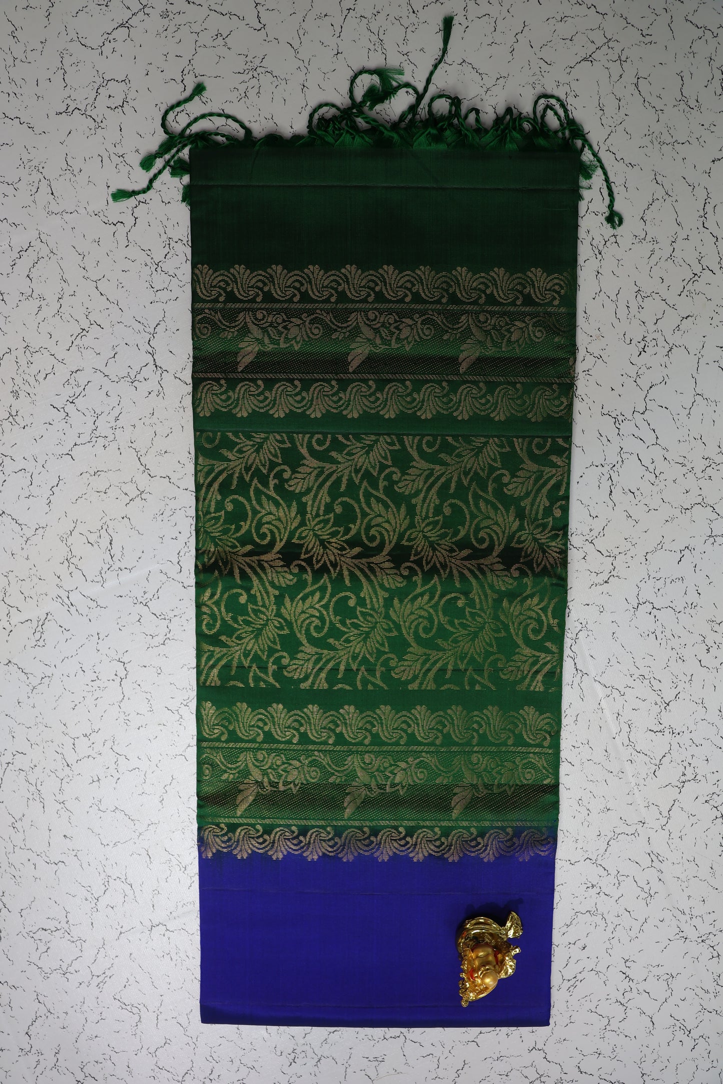 Premium Hand Woven Royal Blue Semi Silk Saree