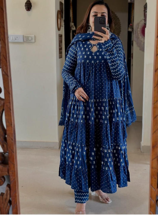 Cotton Anarkali Kurta Set