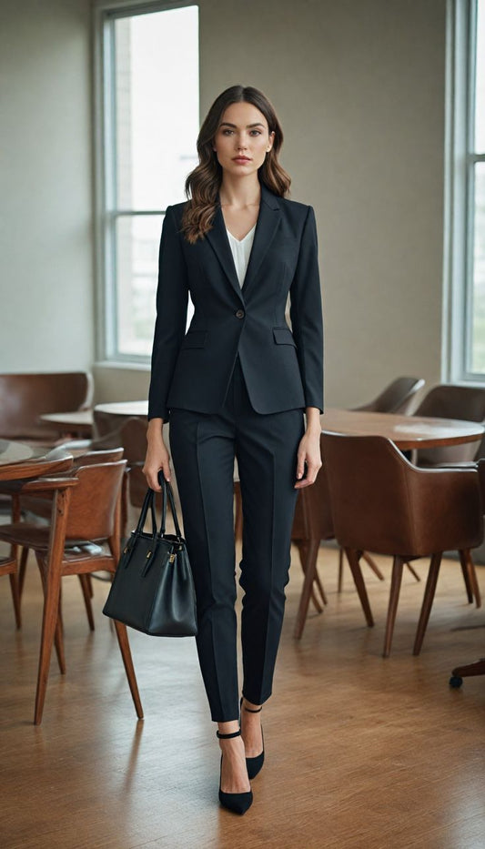 Obsidian Luxe Black Power Suit Set