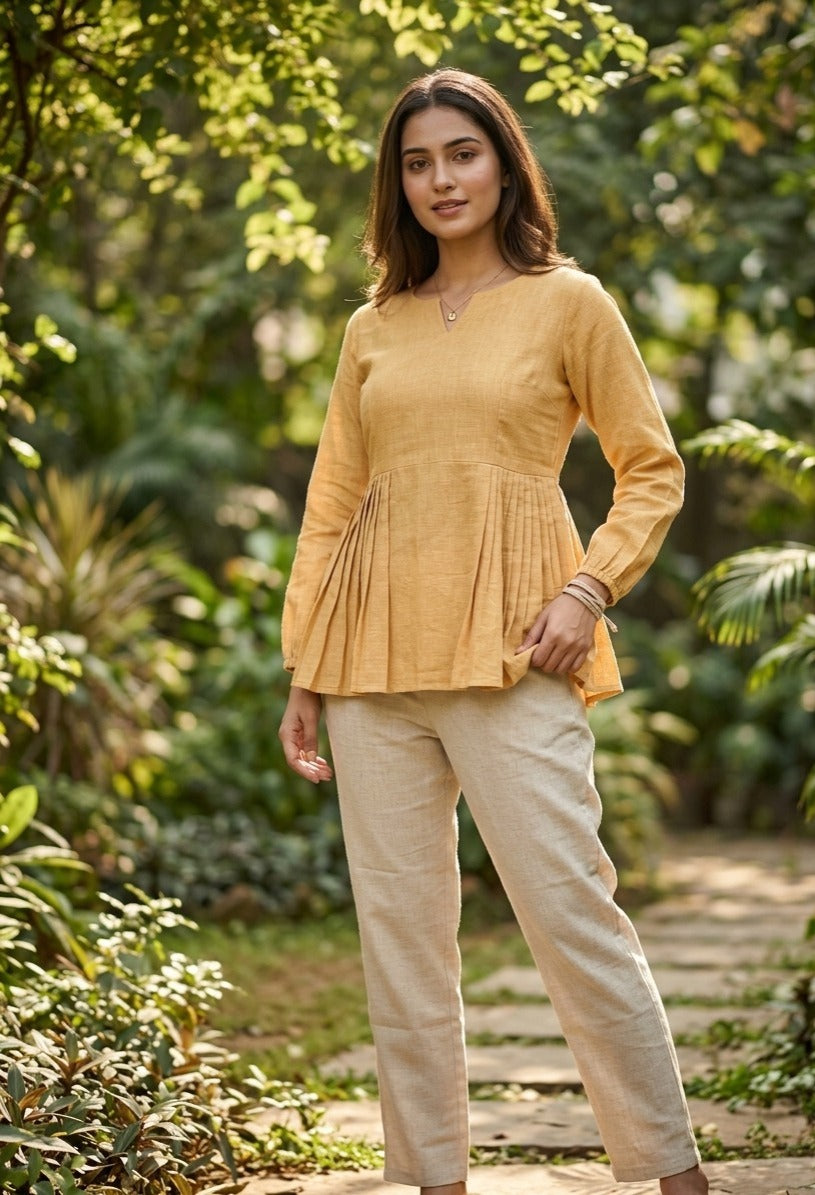 Office / College Wear Linen cotton Short top with Pant
