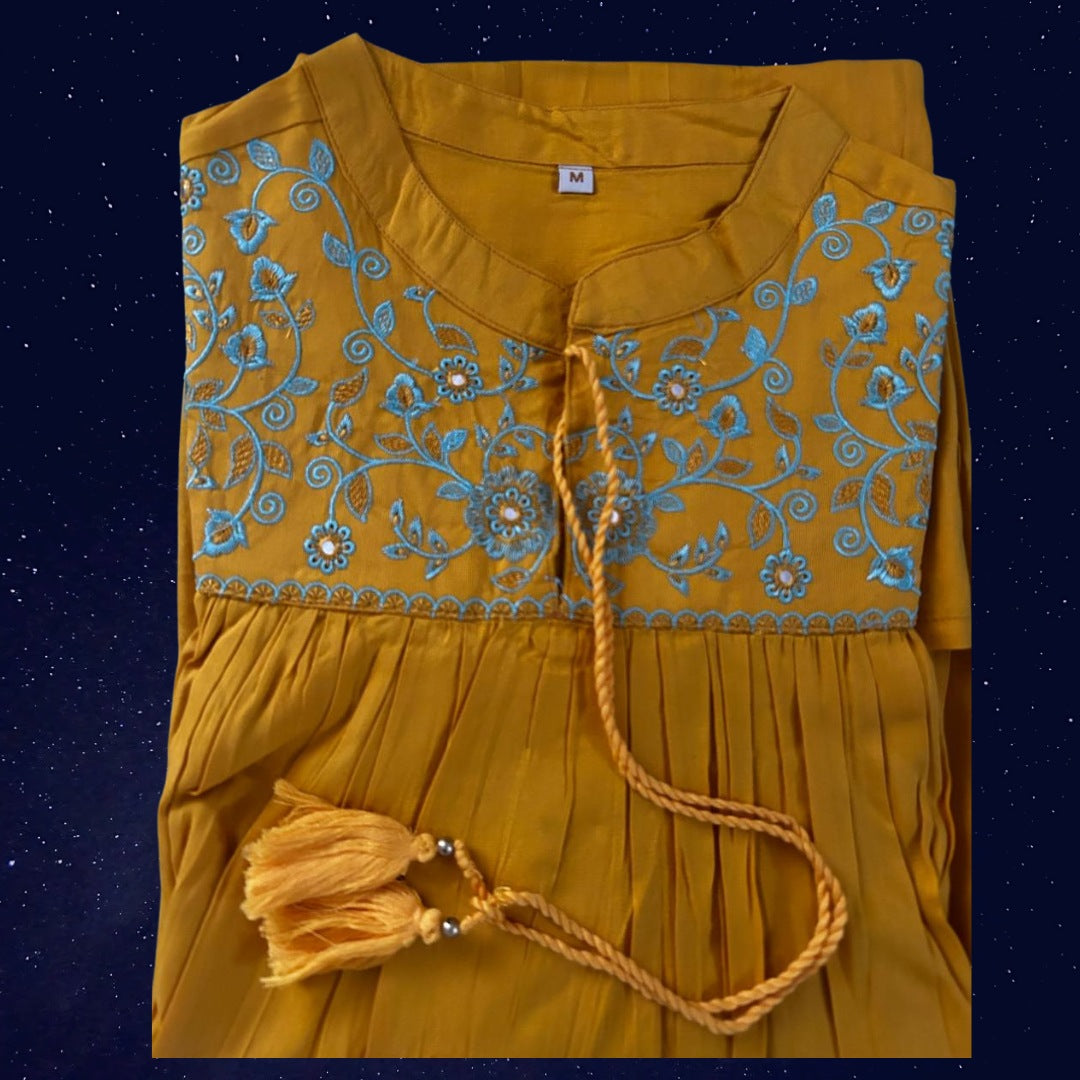 Office and college wear Mustard Short top kurti