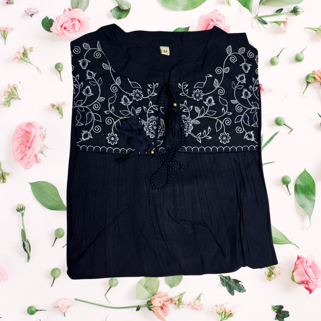 Office and college wear Navy blue Short top kurti