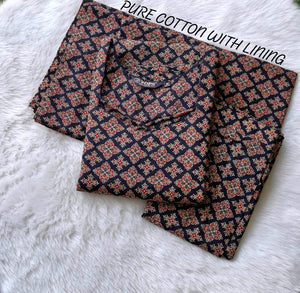 Office and college wear pure Ajrakh cotton kurta set