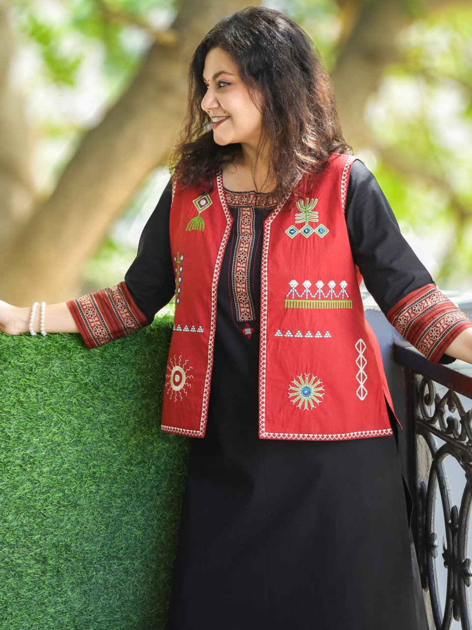 Office wear Cotton Black kurta set with Jacket