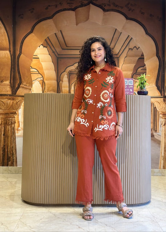 Office wear Orange Co-Ord set