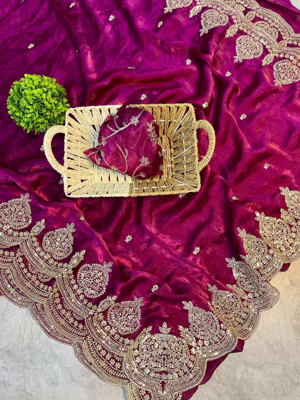 Party Wear Fendy Chiffon saree