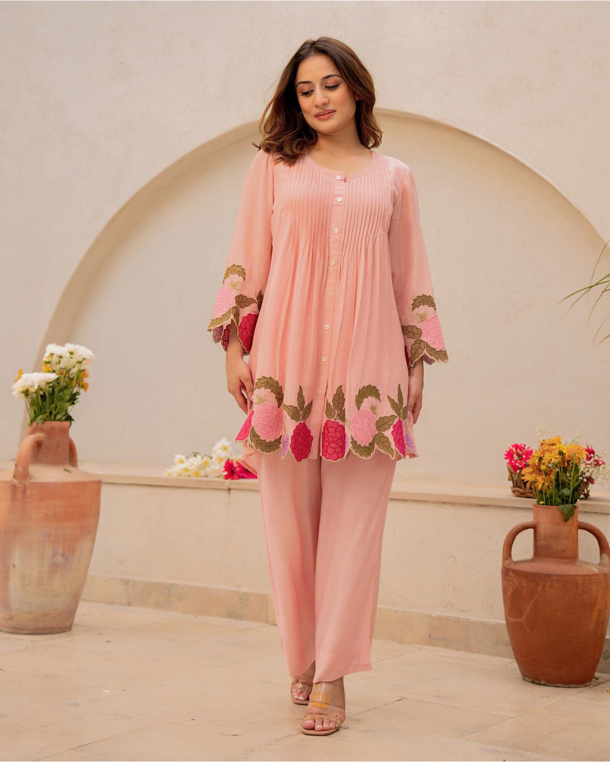 Premium Cotton Peach Co-Ord set 