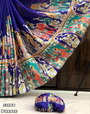 Premium Handloom Tussar silk Kalamkari Sarees