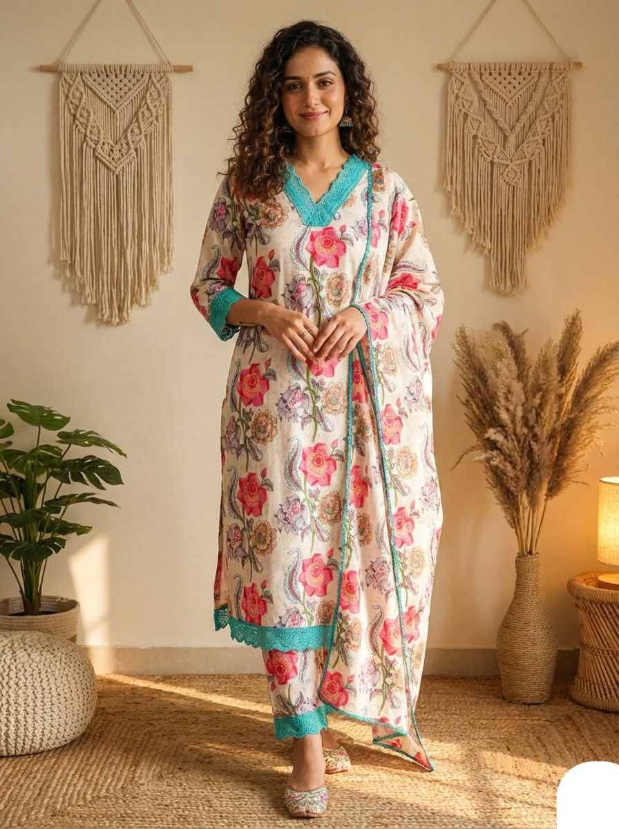 Premium Print Cotton Kurta set