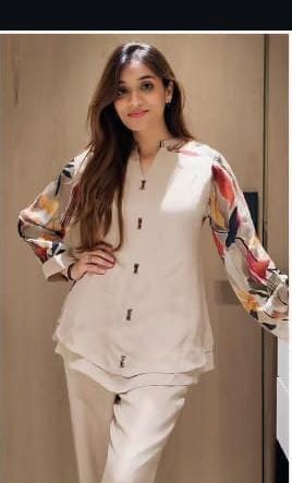 Premium Woven Cotton white Co-Ord set