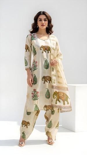 Premium and luxury Elephant hand work kurta set