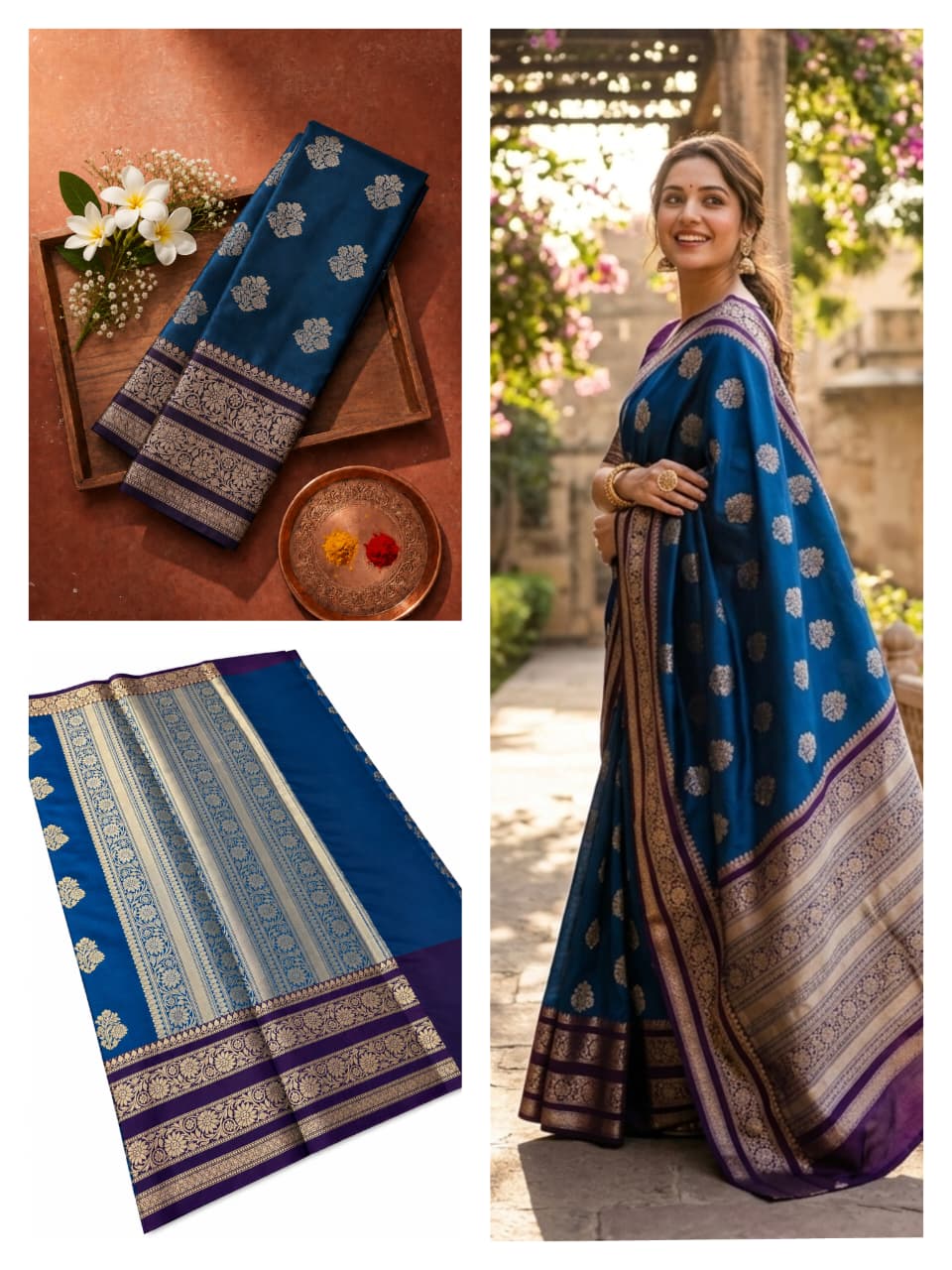 Royal Blue Katan Weaving Soft Silk Saree