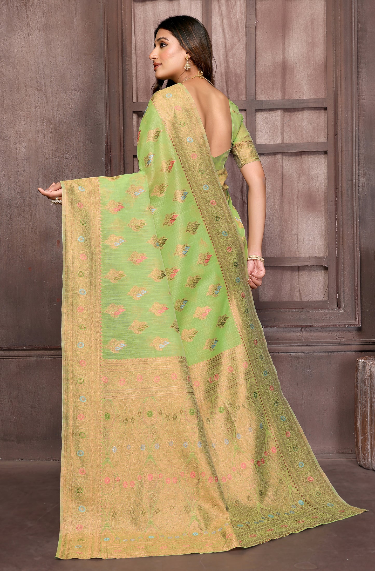 Party Wear Cotton Blend Saree