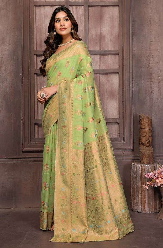 Party Wear Cotton Blend Saree