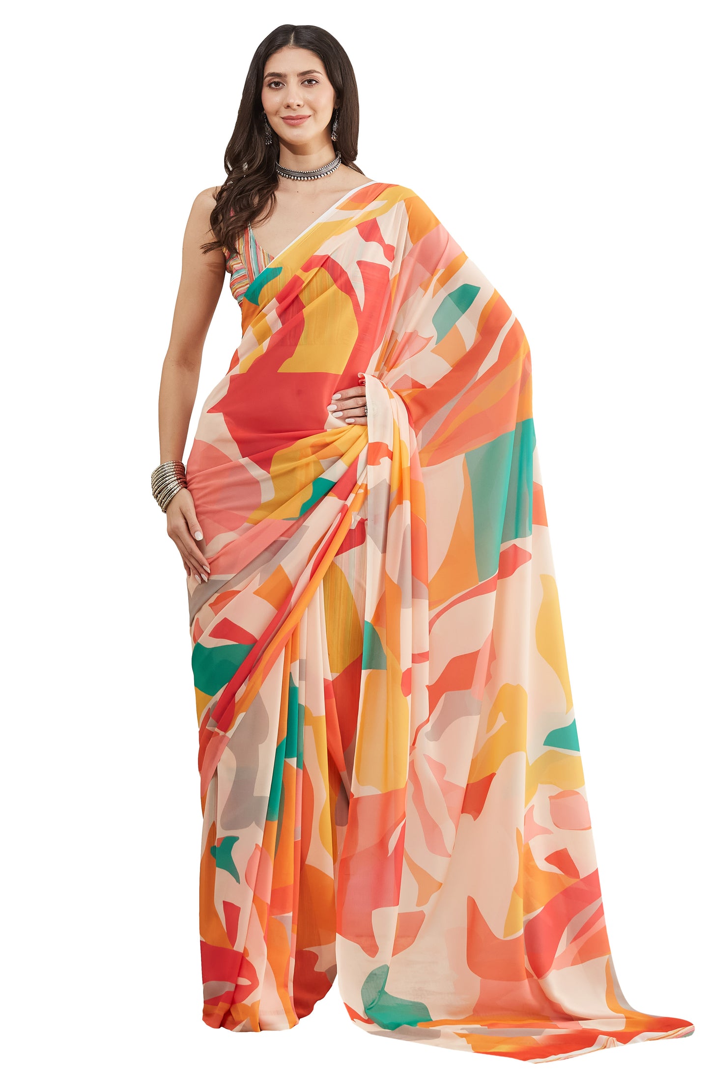 Premium printed Georgette saree