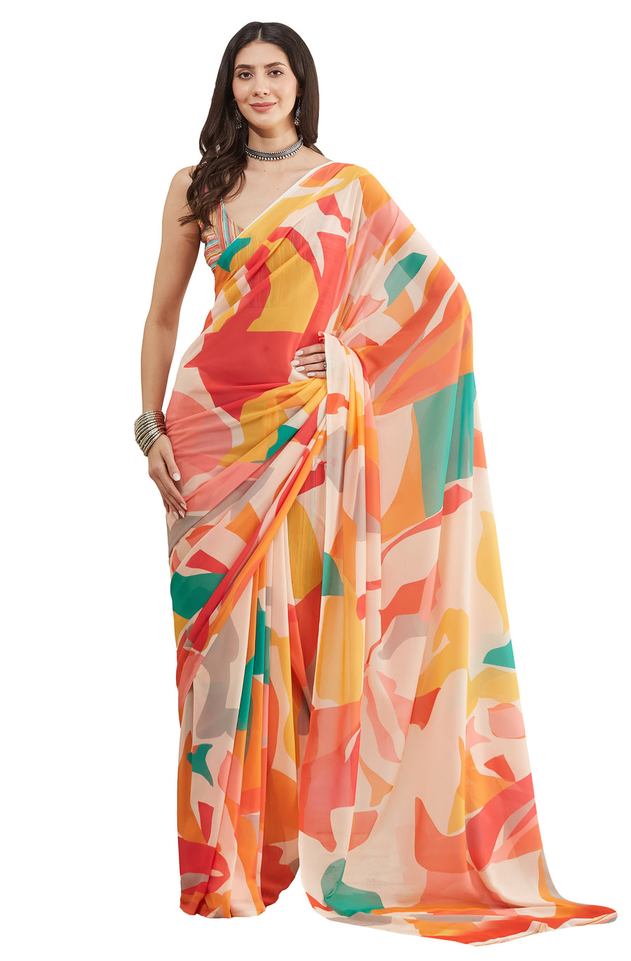 Premium printed Georgette saree