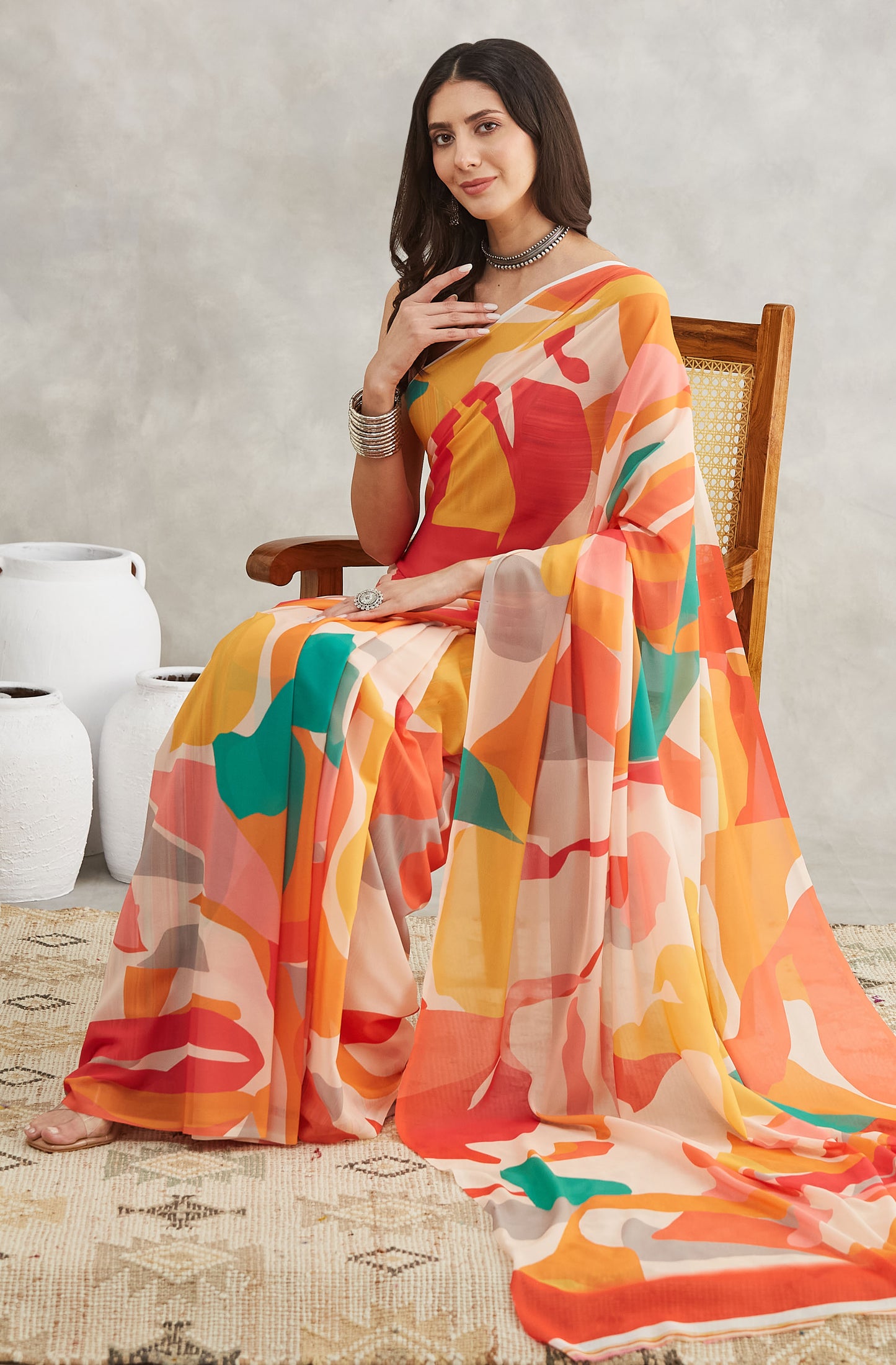 Premium printed Georgette saree
