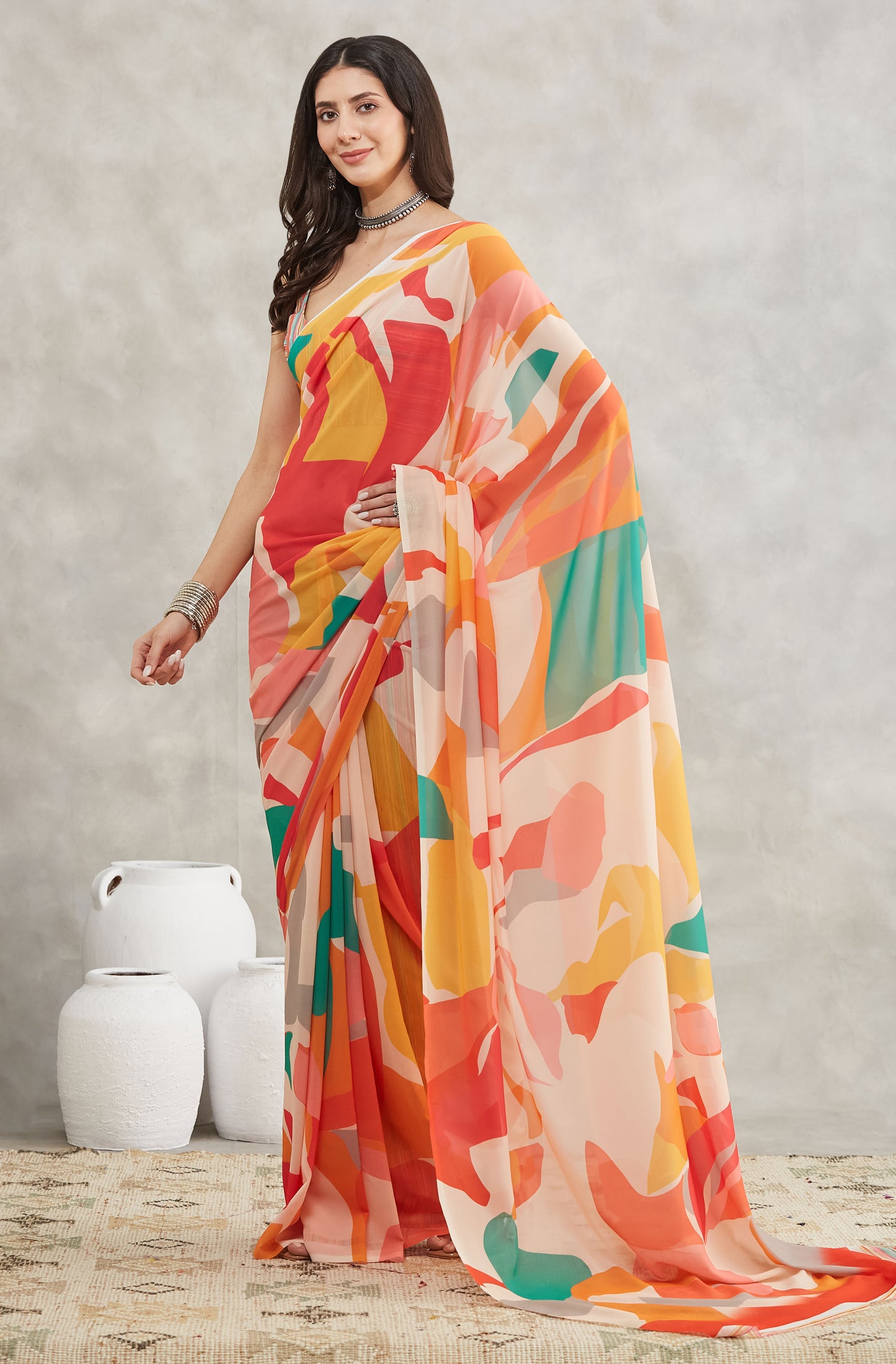 Premium printed Georgette saree