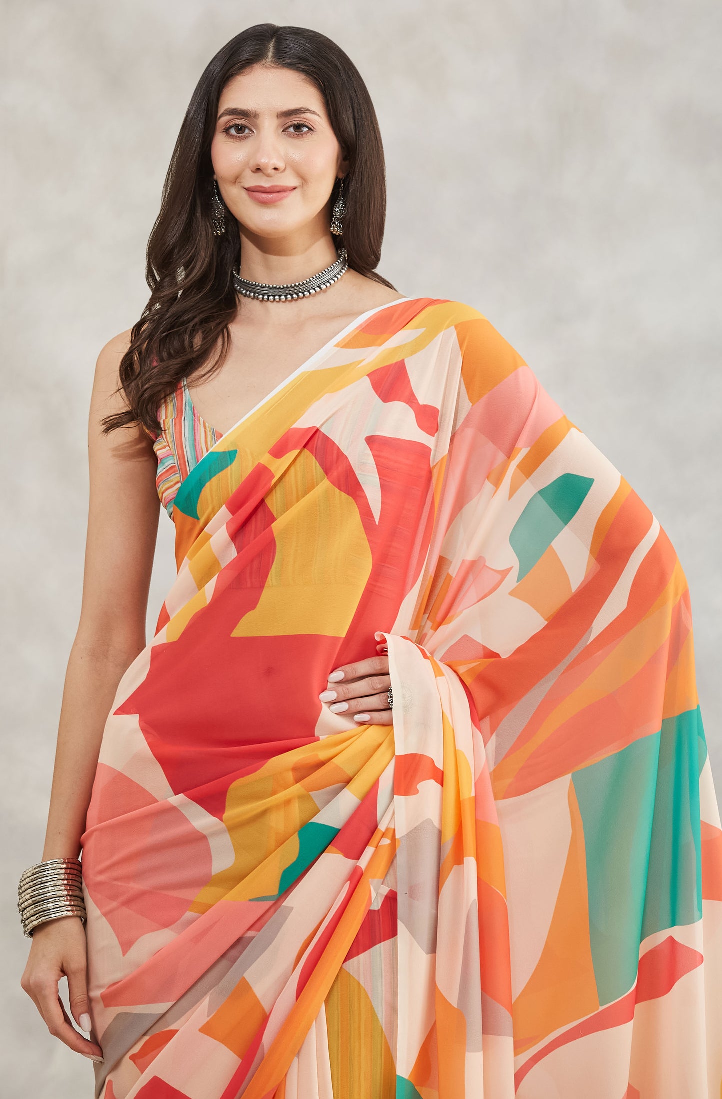 Premium printed Georgette saree