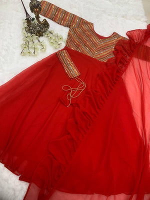 Festive and Party wear Red Maxi Gowns