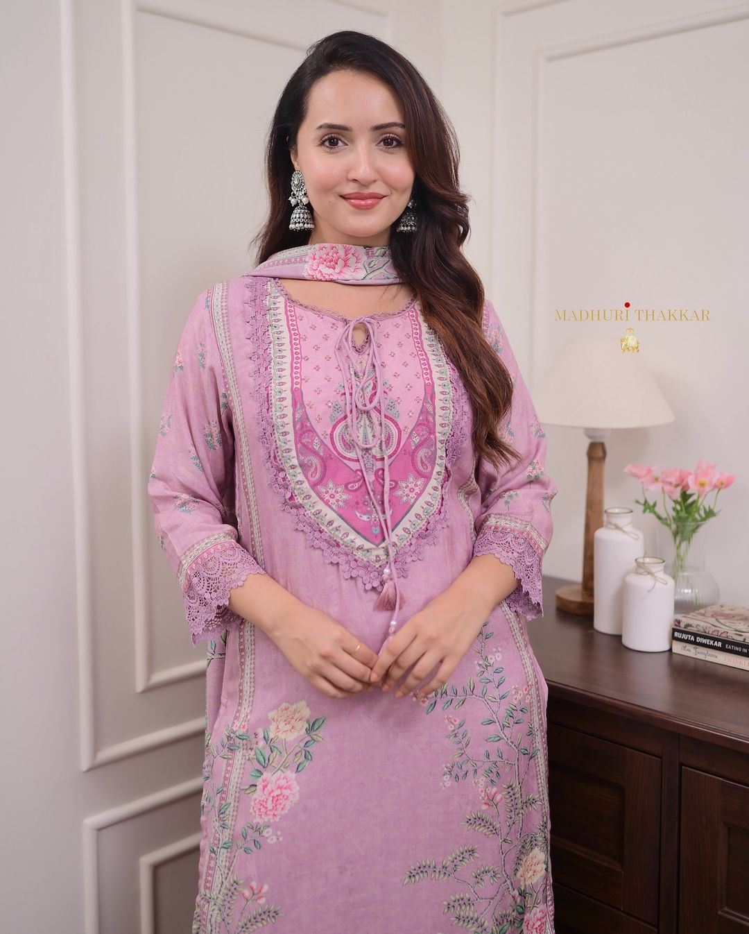 Pure Muslin with sequence work kurta set