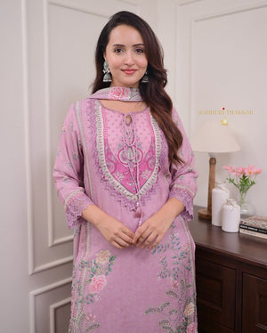Office and college wear Pure Muslin with sequence work kurta set