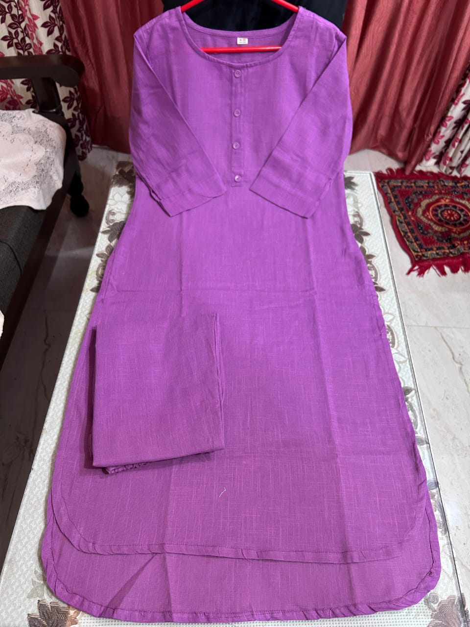 Cotton Slub cord set kurta set
