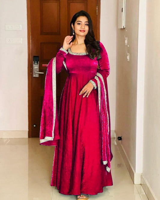 Party Wear Trending Gown with dupatta