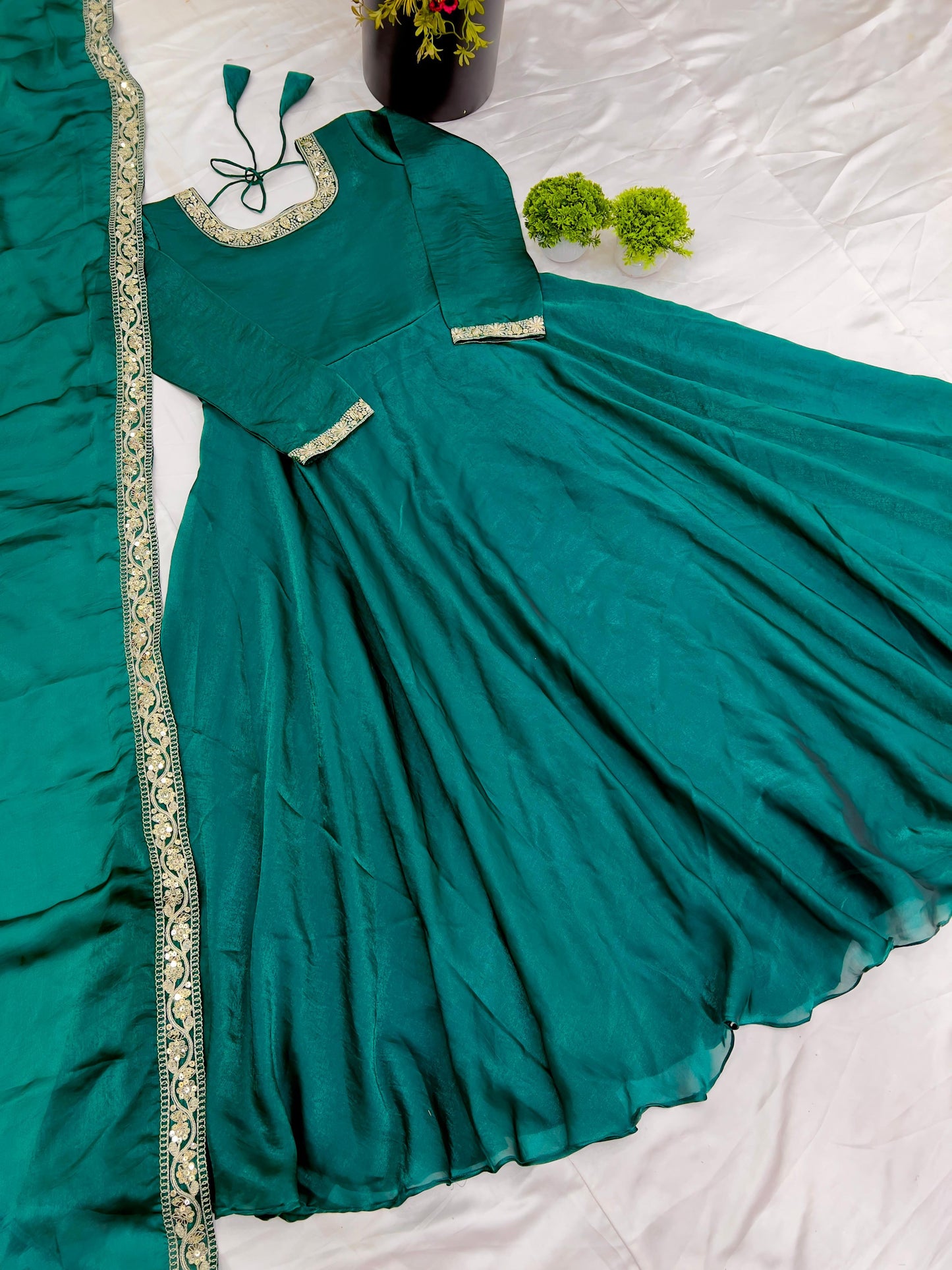Party Wear Trending Gown with dupatta